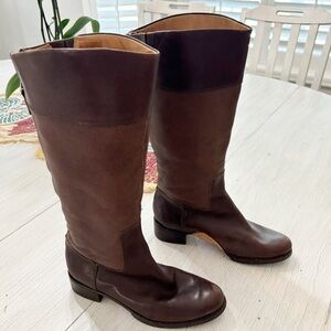 FOSSIL Women’s Brown Two Tone High Tall Riding Equestrian Boots FFW0035206 7.5